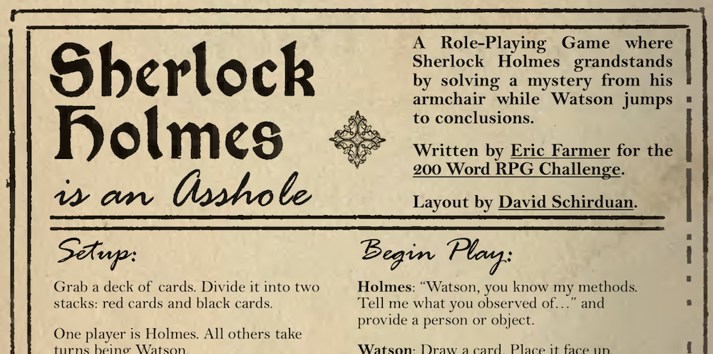 Sherlock Holmes is an Asshole